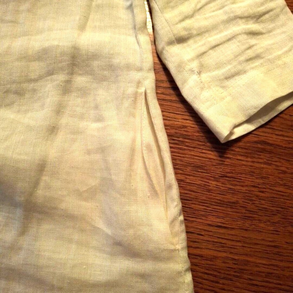 iLinen Tunic Beige Shirt Size‎ S Boho Casual - Picture 4 of 9